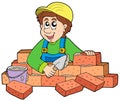 Happy bricklayer