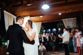 Happy bride and groom a their first dance, wedding Royalty Free Stock Photo