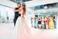 Happy bride and groom their first dance Royalty Free Stock Photo