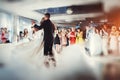 Happy bride and groom their first dance Royalty Free Stock Photo