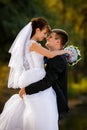 Happy bride and groom on their wedding Royalty Free Stock Photo