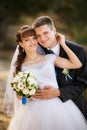 Happy bride and groom on their wedding Royalty Free Stock Photo