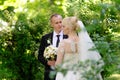 Happy bride and groom on their wedding Royalty Free Stock Photo