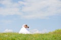 Happy bride and groom on their wedding Royalty Free Stock Photo