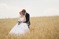 Happy bride and groom on their wedding