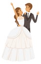 Happy bride and groom together. Romantic relationship Royalty Free Stock Photo