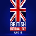 Happy British National Day Wallpaper with Waving Flag. Abstract national holiday celebration and wishes