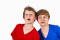 Happy brothers hugging Royalty Free Stock Photo