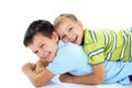 Happy brothers playing Royalty Free Stock Photo