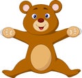 Happy brown bear cartoon jumping Royalty Free Stock Photo