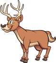 Happy brown cartoon male deer