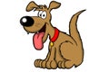 Happy Brown Dog Cartoon Royalty Free Stock Photo