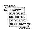 Happy Buddha Birthday greeting emblem