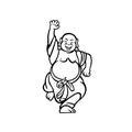 Happy Buddha Dancing Cartoon