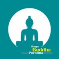 Happy Buddha Purnima Calligraphy with Buddha Illustration - Isolated Royalty Free Stock Photo