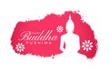 happy buddha purnima festive background in grungy style