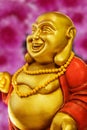 Happy Buddha statue in China town, Manila Philippines, white background Royalty Free Stock Photo