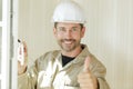 happy builder looking at camera Royalty Free Stock Photo