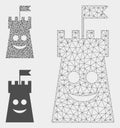 Happy Bulwark Tower Vector Mesh Network Model and Triangle Mosaic Icon