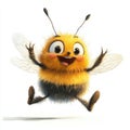 Happy Bumblebee in Flight Joyful Insect Cartoon Character Royalty Free Stock Photo