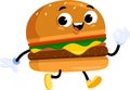 Happy Burger Retro Cartoon Character