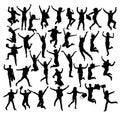 Happy Business and Jump People Silhouettes