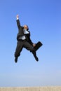 Happy business man jump Royalty Free Stock Photo