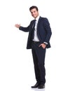 Happy business man welcoming you Royalty Free Stock Photo