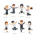 Happy business people jumping. Team work.Group of businessmen Royalty Free Stock Photo