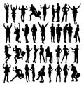 Happy Business People Silhouettes, art vector design