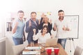 Happy business people team celebrate success in the office Royalty Free Stock Photo