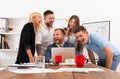 Happy business people team together have fun in office Royalty Free Stock Photo