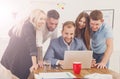 Happy business people team together have fun in office Royalty Free Stock Photo