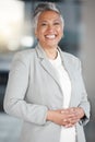 Happy, business and portrait of woman in office for manager, professional and executive. Mission, happiness and pride Royalty Free Stock Photo