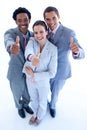 Happy business team with thumbs up Royalty Free Stock Photo