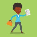 Happy business woman running vector illustration. Royalty Free Stock Photo