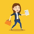 Happy business woman running vector illustration. Royalty Free Stock Photo