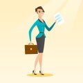 Happy business woman running vector illustration. Royalty Free Stock Photo