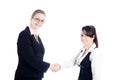 Happy business women handshake