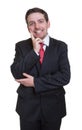 Happy businessman in a black suite Royalty Free Stock Photo