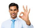 Happy Businessman Gesturing Okay Sign Royalty Free Stock Photo