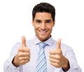 Happy Businessman Gesturing Thumbs Up Royalty Free Stock Photo