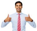 Happy Businessman Gesturing Thumbs Up Royalty Free Stock Photo