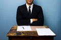 Happy businessman has just signed important deal Royalty Free Stock Photo