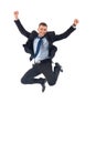 Happy businessman jumping Royalty Free Stock Photo