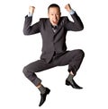 Happy businessman jumping Royalty Free Stock Photo