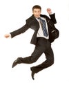 Happy businessman jumping in air Royalty Free Stock Photo