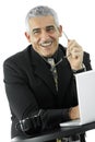 Happy businessman with laptop Royalty Free Stock Photo