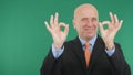 Happy Businessman Make Double Ok Hand Sign a Good Job Gestures Royalty Free Stock Photo