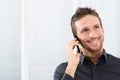 Happy Businessman On Mobile Phone Royalty Free Stock Photo